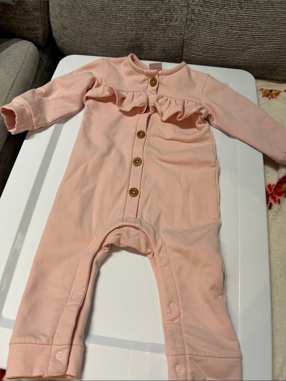 Nordstrom Pink Long-Sleeve Ruffle Romper